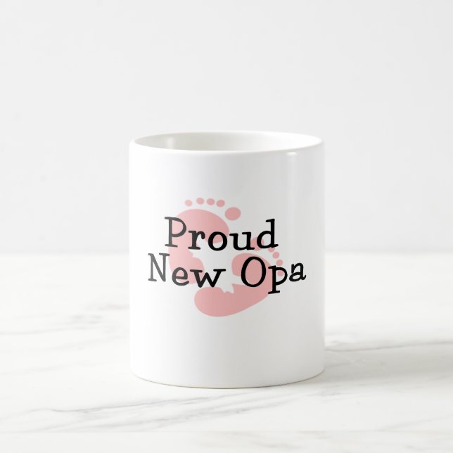 Caneca De Café Pegadas do Bebê Menina do Novo Orgulhoso Avô (Centro)