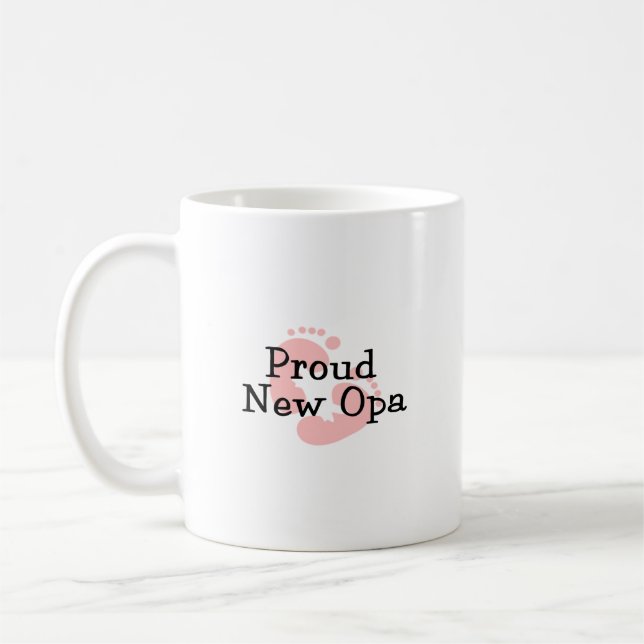 Caneca De Café Pegadas do Bebê Menina do Novo Orgulhoso Avô (Esquerda)