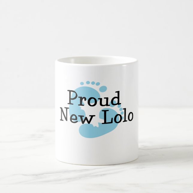Caneca De Café Pegadas do Novo Bebê Lolo Orgulhoso Menino (Centro)