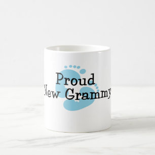 Caneca De Café Pegadas do Novo Bebê Menino Grammy Orgulhoso