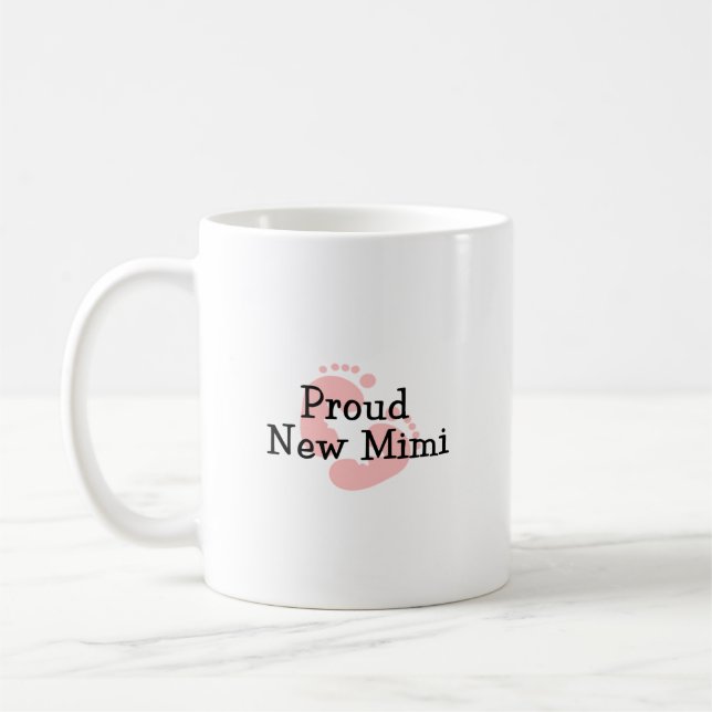 Caneca De Café Pegadas Orgulhosas da Nova Bebê Mimi Menina (Esquerda)