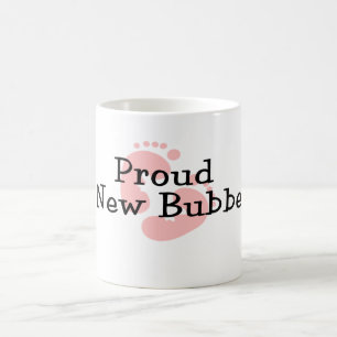 Caneca De Café Pegadas Orgulhosas de Nova Bebê Menina Bubbe