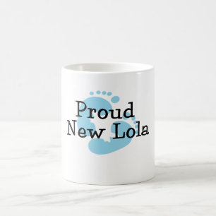 Caneca De Café Pegadas Orgulhosas do Novo Bebê Lola Menino