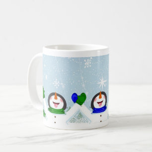 Caneca De Café Pegando flocos de neve na língua Snowman Mug