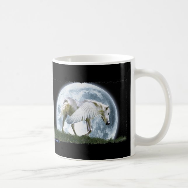 Caneca De Café Pegasus & Moon Fantasy Art Bebendo Mug (Direita)