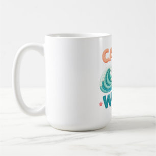 Caneca De Café Pegue a Onda Surfando a Onda do Oceano e Prancha d