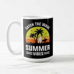 Caneca De Café Pegue A Onda Vibrações De Verão-64193