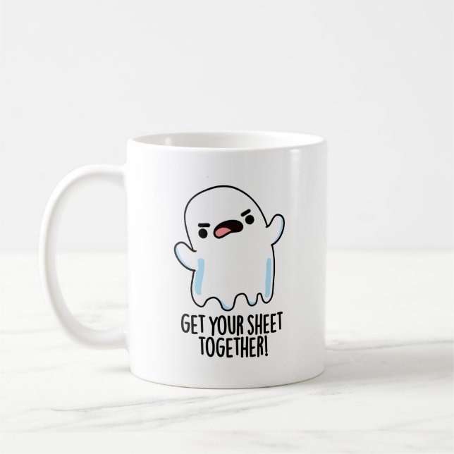 Caneca De Café Pegue Sua Folha Junto Engraçado Ghost Pun (Esquerda)