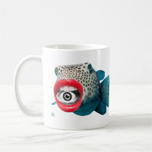 Caneca De Café Peixe-balão - Peixes com Lábios Quentes e Olhos