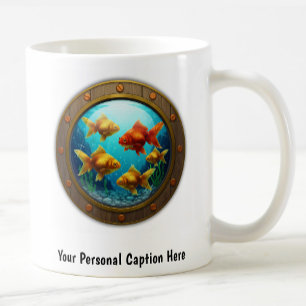 Caneca De Café Peixe-Dentro a Porthole