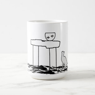 Caneca De Café Peixe e Gato