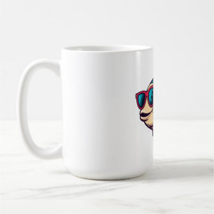 Caneca De Café "Peixe Funky com Adesivo de Óculos de Sol