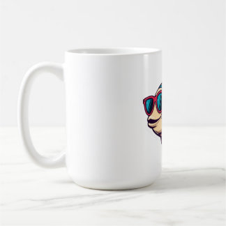 Caneca De Café "Peixe Funky com Adesivo de Óculos de Sol