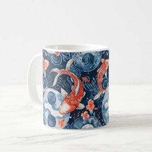 Caneca De Café Peixe Japonês Em Aquarela
