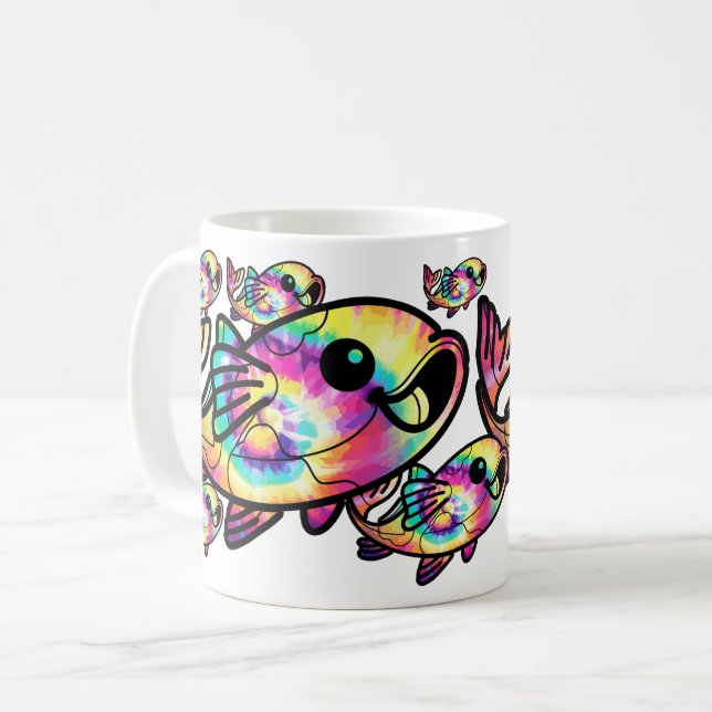 Caneca De Café Peixe Koi Tie Dye (Frente Esquerda)