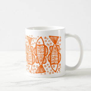 Caneca De Café Peixe - Laranja