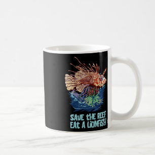 Caneca De Café Peixe-Leão Salva O Recife Coma Leão Engraçado Fofo