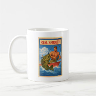 Caneca De Café Peixe Liso Pescador Retro Grupo Náutico de Peixes