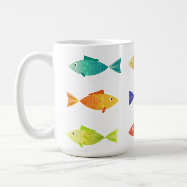 Caneca De Café Peixe-mar bonito e colorido (Esquerda)