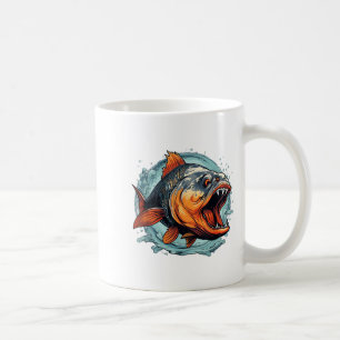 Caneca De Café Peixe Monstro Legal Para Amantes de Piranha _1