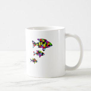 Caneca De Café peixe mosaico