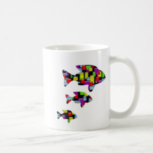 Caneca De Café peixe mosaico