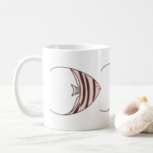Caneca De Café Peixe Rosa ilustrado