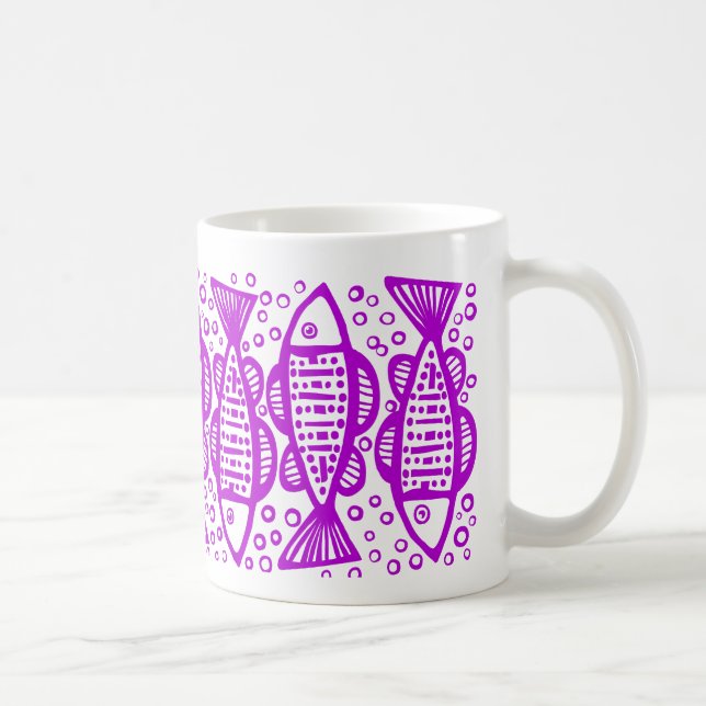 Caneca De Café Peixe - Roxo (Direita)