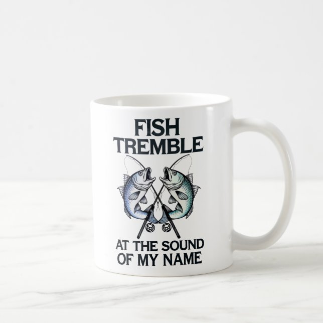 Caneca De Café "Peixe Tremble Funny Fish Cote Design para Angle (Direita)