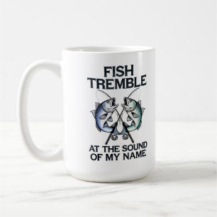 Caneca De Café "Peixe Tremble Funny Fish Cote Design para Angle