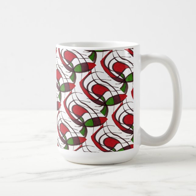 Caneca De Café "Peixe Voador" Til Abstract Design Cama (Direita)