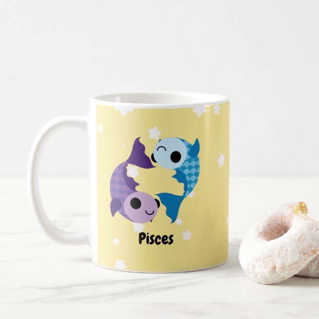 Caneca De Café Peixes bonitos (Com Donut)