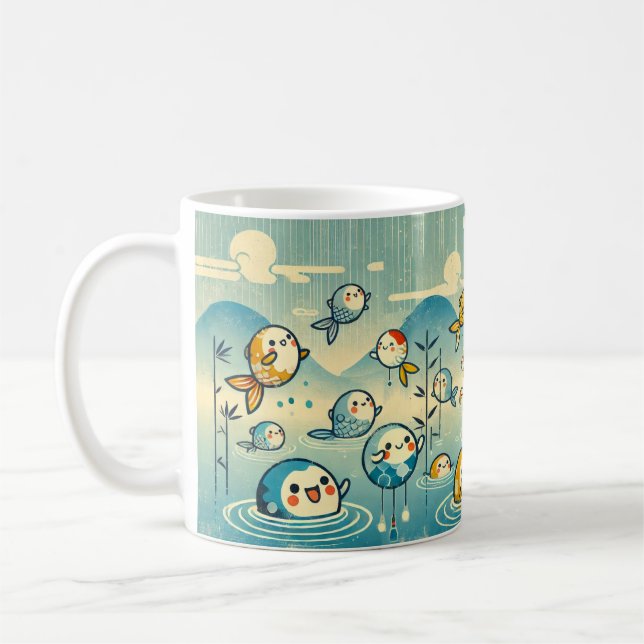 Caneca De Café Peixes Colhidos Clássica Mug, 325 ml (Esquerda)