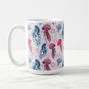Caneca De Café Peixes de gelatina coloridos