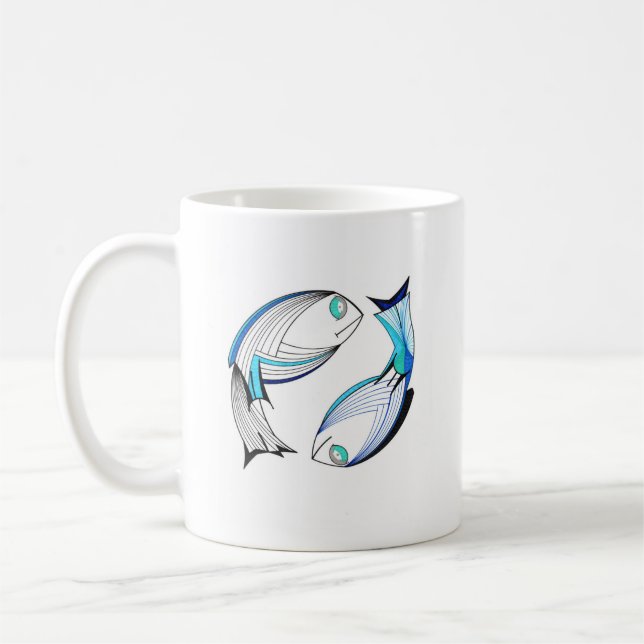 Caneca De Café Peixes de Sinal Zodiac (Esquerda)