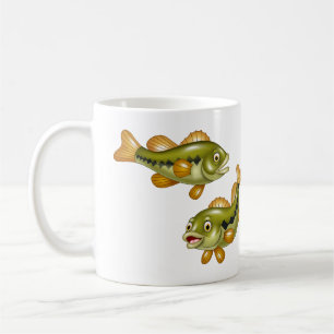 Caneca De Café peixes do baixo dos desenhos animados