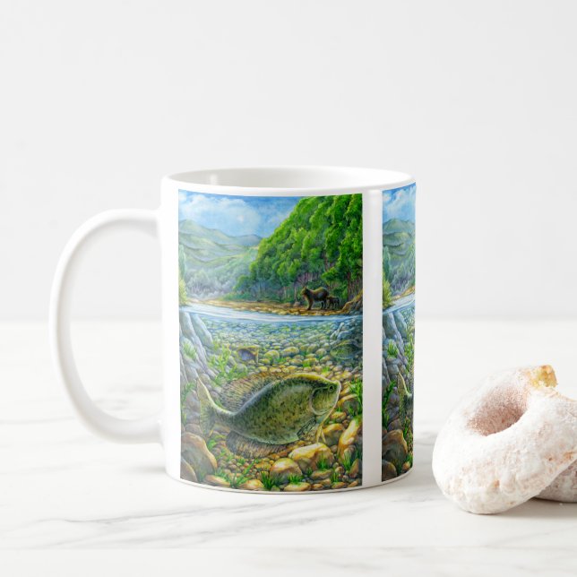 Caneca De Café Peixes do rio Montanha (Com Donut)
