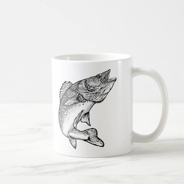 Caneca De Café Peixes dos Walleye (Direita)