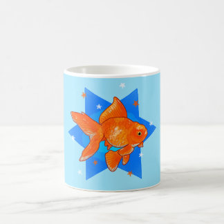 Caneca De Café Peixes Dourados com Estrelas