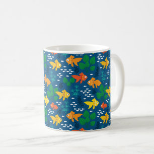 Caneca De Café Peixes Dourados no Aquário