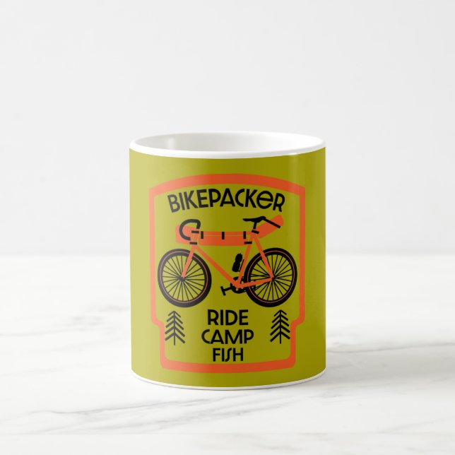 Caneca De Café Peixes E Campos De Bikepacker (Centro)