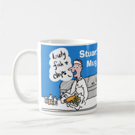 Caneca De Café Peixes e Chips para personalizar.