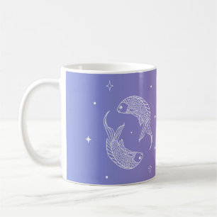 Caneca De Café Peixes gradiente de sinal de estrela do horóscopo