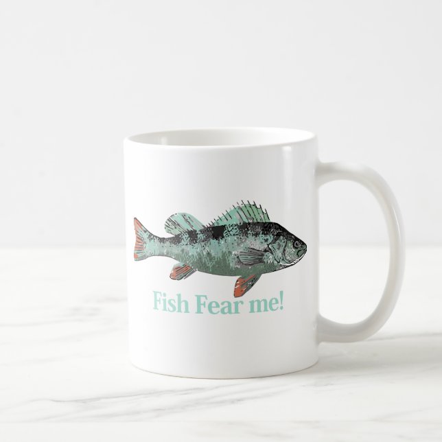 Caneca De Café Peixes me temem citação divertida para pescador (Direita)