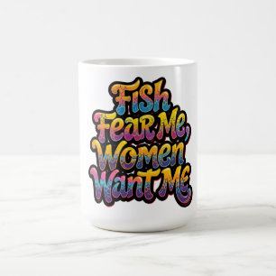 Caneca De Café Peixes Me Temem Mulheres Me Querem Presente Divert