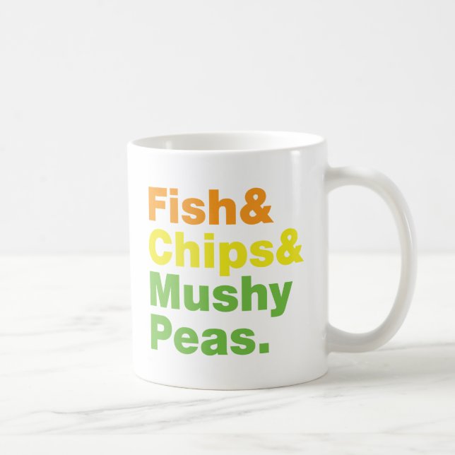 Caneca De Café Peixes & microplaquetas & ervilhas Mushy (Direita)