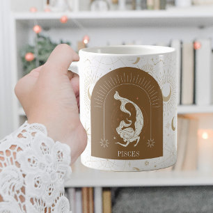Caneca De Café Peixes Místicos Estrelas Zodiosas Horoscópio