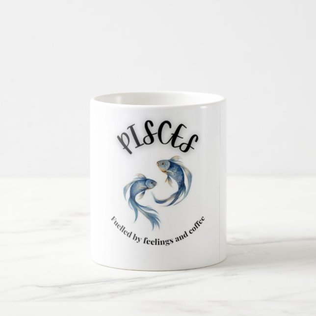 Caneca De Café Peixes Mug, Alimentado por Sentimentos e Astrologi (Centro)