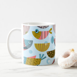 Caneca De Café Peixes Retro