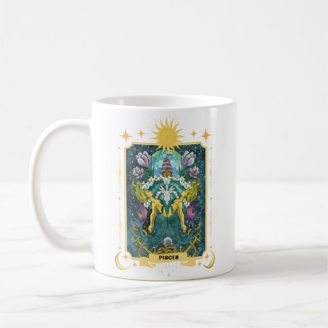 Caneca De Café Peixes Símbolo Zodiac 11 oz (Esquerda)
